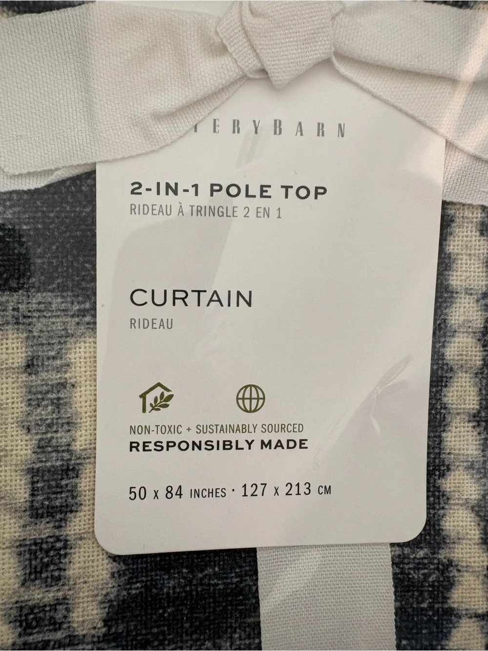 Pottery Barn 2 Indigo Shibori Linen Cotton Curtain Panel 50x84 NWT - Picture 2 of 8